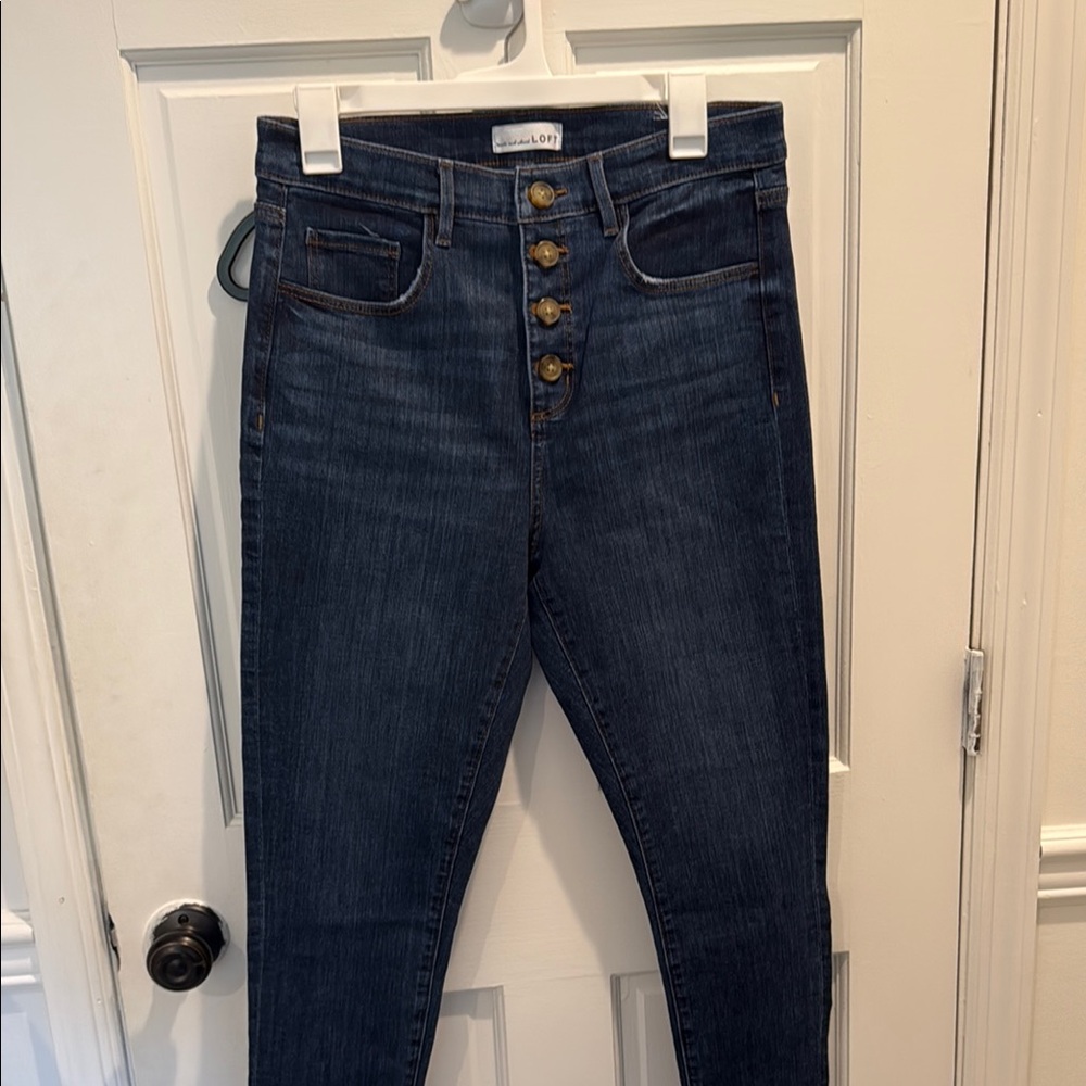 LOFT Blue High Rise Jeans Slim Fit